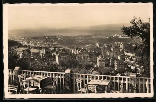 AK Karlsbad, Blick vom Cafe Hirschensprung auf den Ort