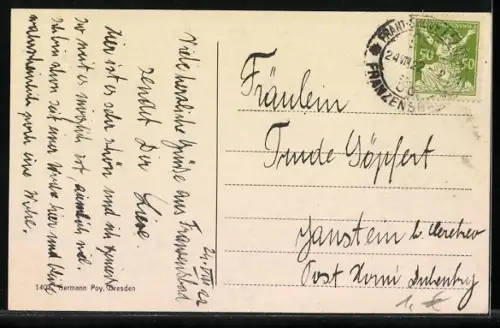 AK Franzensbad, Kurhaus und Franzensquelle an der Kaiserstrasse