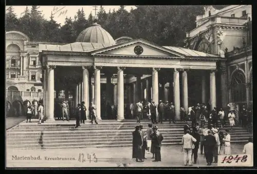 AK Marienbad, Kreuzbrunnen