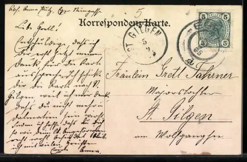 AK Eger, Ortsansicht mit der Kaiserburg