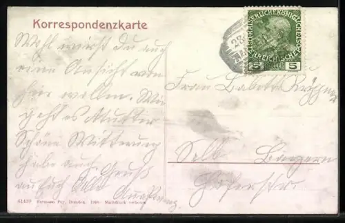 AK Franzensbad, Menschengruppe im Kurpark