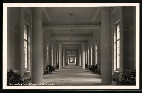 AK Franzensbad, Salz-Wiesenquell-Kolonnade, Innenansicht