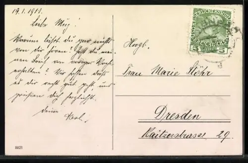 AK Marienbad, Blick auf die Forstwarte