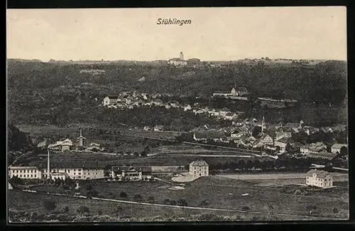 AK Stühlingen, Ortsansicht aus der Ferne