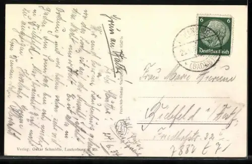 AK Laufenburg a. Rh., Ansicht vom Flugzeug aus