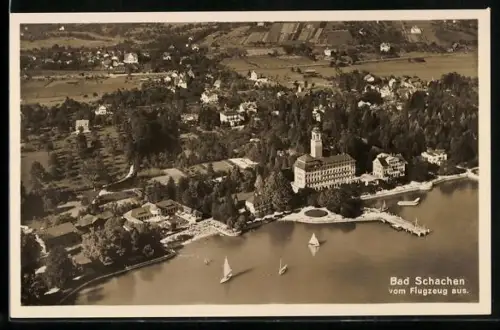 AK Bad Schachen, Ortsansicht vom Flugzeug aus