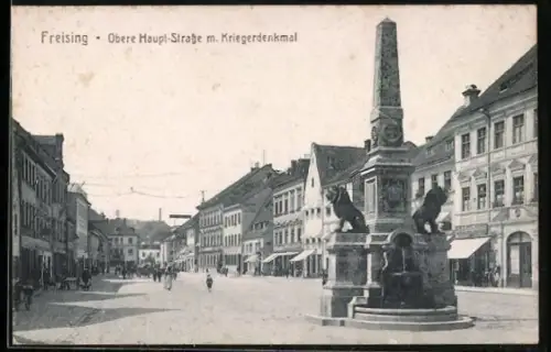 AK Freising, Obere Hauptstrasse, Kriegerdenkmal