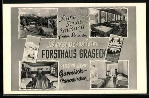 AK Garmisch-Partenkirchen, Gasthof Bergpension Forsthaus Graseck