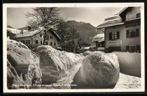 AK Oberammergau, Gasthof Ambrosia in der Ettalerstrasse