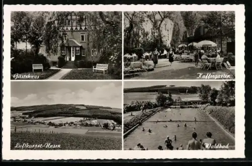 AK Unsen bei Hameln, Gasthaus, Kaffeegarten, Ansicht, Waldbad