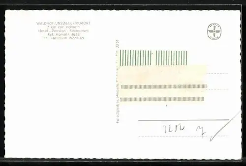 AK Unsen bei Hameln, Gasthaus, Kaffeegarten, Ansicht, Waldbad