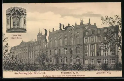 AK Frankfurt-Westend, Senckenberg`sche Bibliothek, Akademie für Sozial-und Handelswissenschaften