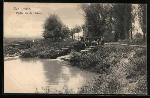 AK Elze i. Hann., Partie an der Saale