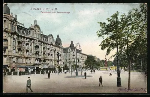 AK Frankfurt a. M., Palasthotel mit Taunusanlage