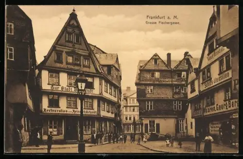 AK Alt-Frankfurt, Gasthaus Zur Stadt Darmstadt, Grosse Fischergasse
