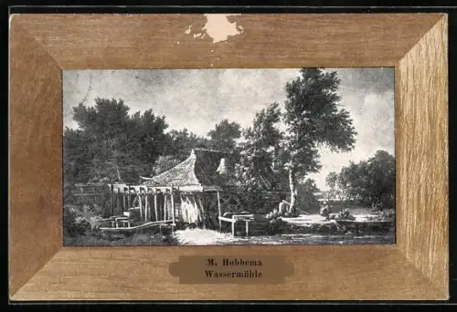 Künstler-AK M. Hobbema: Idyll an der Wassermühle
