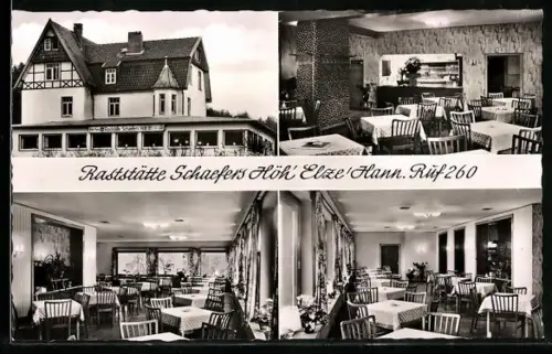 AK Elze /Hann., Raststätte Schaefers Höh, Gastraum, Speisesaal