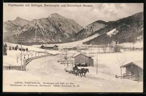 AK Fischhausen am Schliersee, Hotel Finsterlin, Brecherspitz, Dürrenbach Mauern