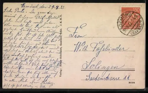 AK Gemünd /Eifel, Teilansicht mit Kirche