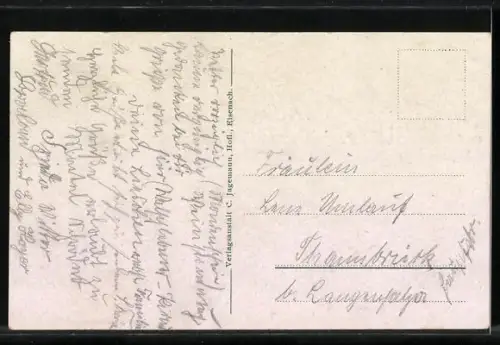 Künstler-AK Drei Gleichen, Vesste Wachsenburg, Der zwiebeweibte Graf von Gleichen, Holzsplitter vom Schlosse Gleichen