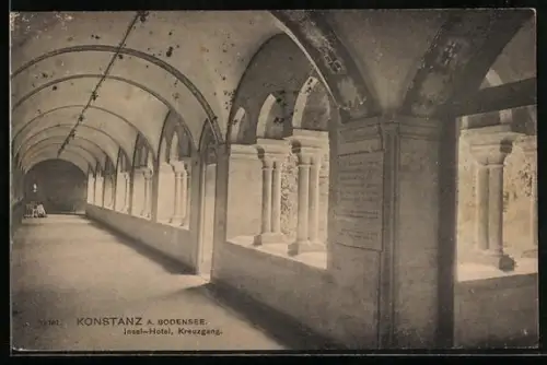 AK Konstanz a. Bodensee, Insel-Hotel, Kreuzgang