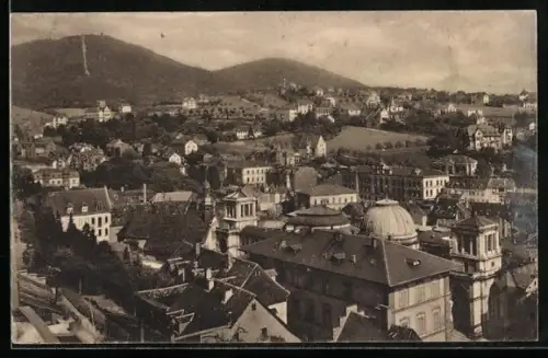 AK Baden-Baden, Blick von der Schlossterrasse