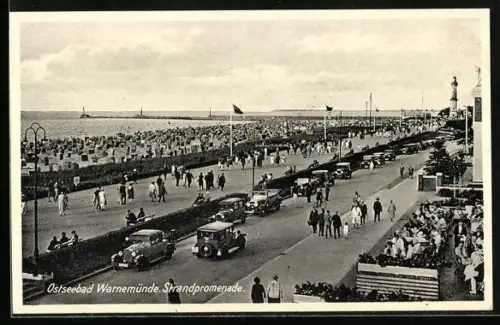 AK Warnemünde, Ostseebad, Strandpromenade