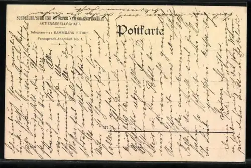 AK Eitorf a. d. Sieg, Schoeller`sche und Bitorfer Kammgarnspinnerei AG