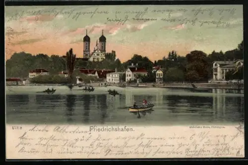 AK Friedrichshafen, Flusspartie mit Ruderbooten