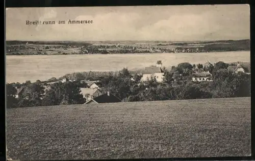 AK Breitbrunn am Ammersee, Panorama mit Kirche