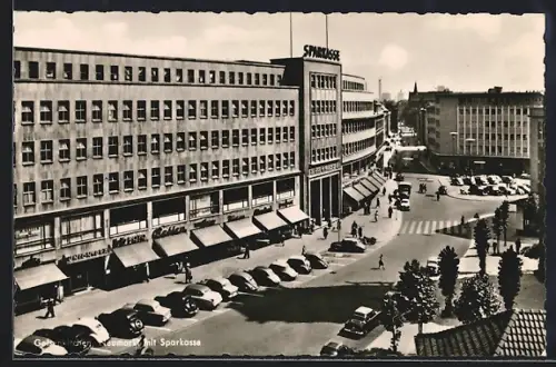 AK Gelsenkirchen, Neumarkt mit Sparkasse