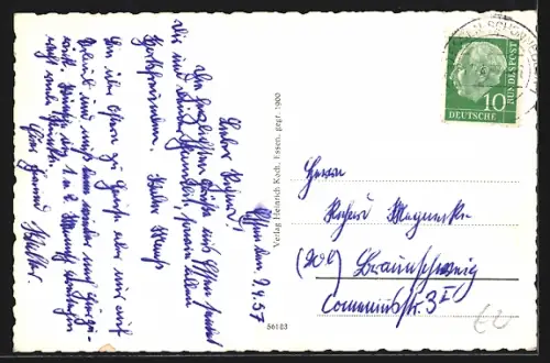 AK Gelsenkirchen, Neumarkt mit Sparkasse