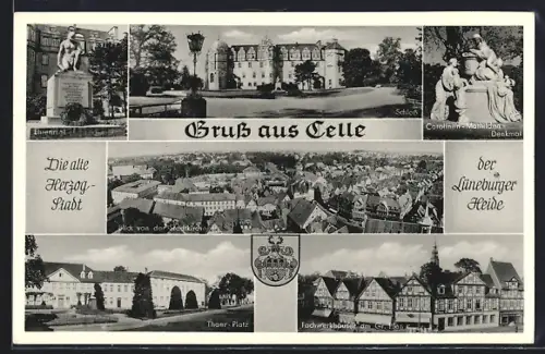 AK Celle, Schloss, Thaer-Platz, Fachwerkbauten am Grossen Plan