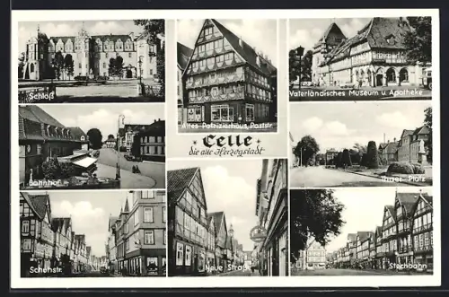 AK Celle, Schloss, Altes Patrizierhaus, Vaterländisches Museum und Apotheke