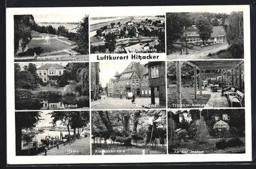 AK Hitzacker, Kurhotel, Schloss, Hafen, Riesenkastanie, Trinkkur-Anlage, Am Markt, an der Jeetzel