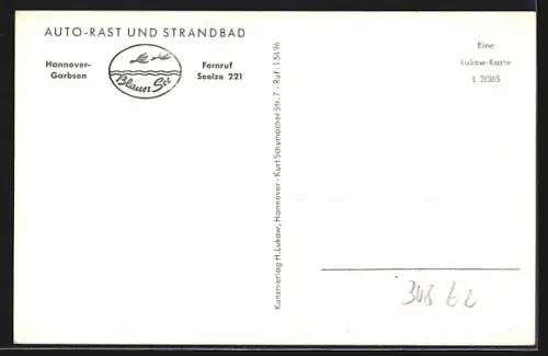 AK Hannover-Garbsen, Blauer See, Auto-Rast und Strandbad