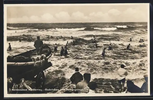 AK Norderney, Badeleben, Rettungsboot