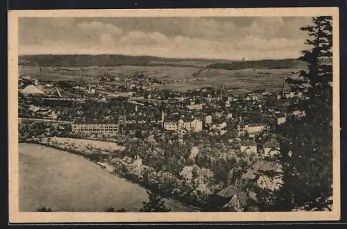 AK Pössneck, Blick nach Westen