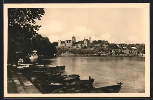 AK Bernburg /Saale, Saalepartie mit Schloss