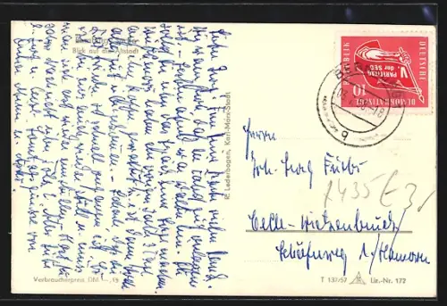 AK Bernburg /Saale, Blick auf die Altstadt