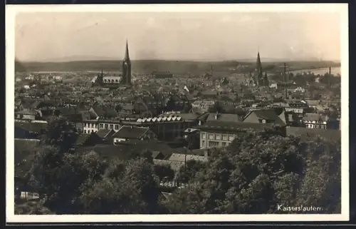AK Kaiserslautern, Stadtpanorama mit Kirchen