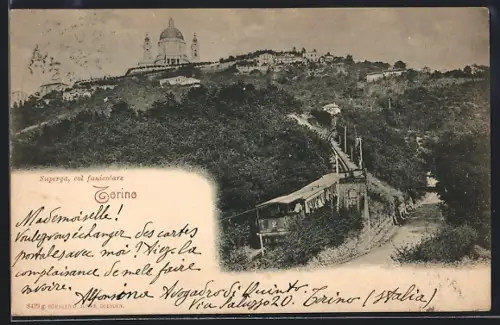 AK Torino, Superga, col funicolare, Bergbahn