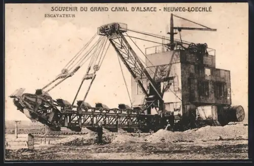 AK Neuweg-Loechlé, Grand Canal d`Alsace, Escavateur