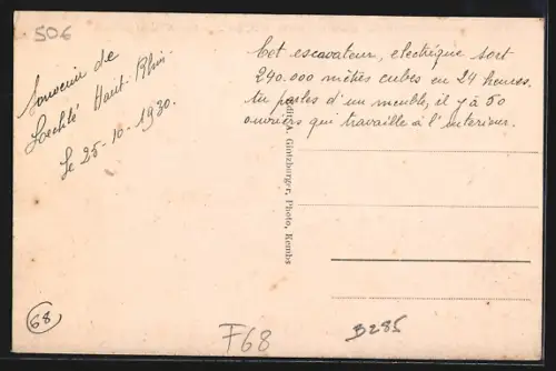 AK Neuweg-Loechlé, Grand Canal d`Alsace, Escavateur