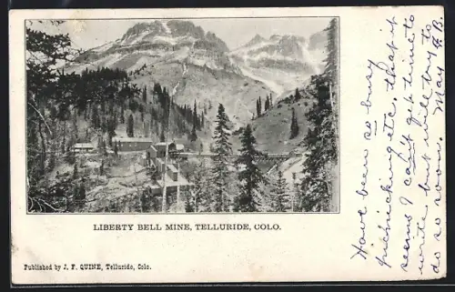 Künstler-AK Telluride, CO, Liberty Bell Mine, Bergbau