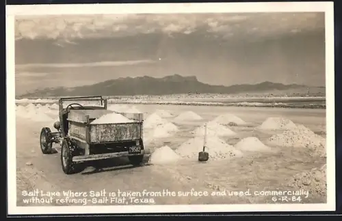 AK El Paso, TX, Hudspeth Co., Zimpleman Salt Lake, Guadalupe Mountains at Salt Flat, Salzbergwerk