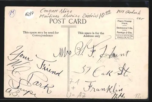 AK Martinez Mining District, AZ, Congress Mine, Bergbau