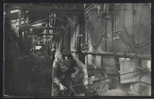 AK Mahanoy City, PA, Mahanoy City Colliery, Boiler House, Arbeiter im Kohlebergwerk
