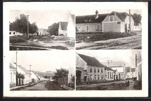 AK Roudné, Gasthaus, Strassenpartien