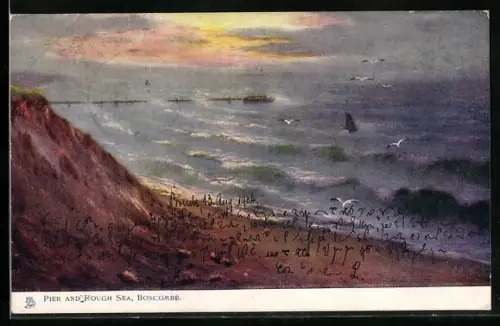 Künstler-AK Raphael Tuck & Sons Nr. 1489: Boscombe, Pier and Rough Sea